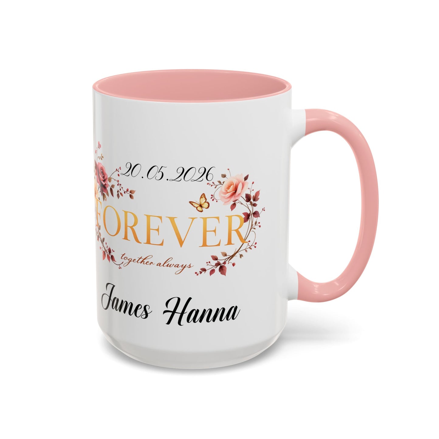Custom wedding mug, valentines day gift, anniversary mug, bridal shower mug.