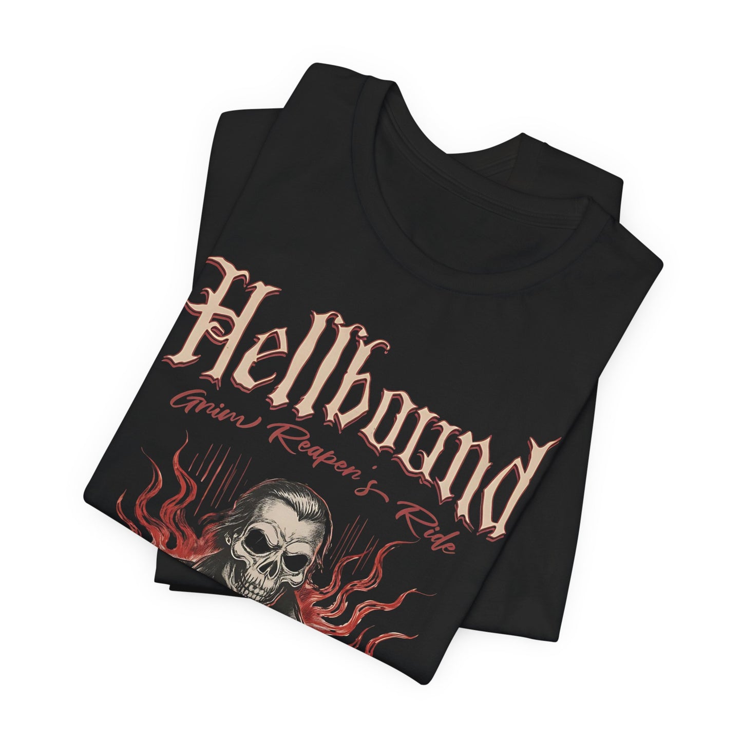 Hellbound Biker Graphic Tee | Motorcycle Skull Rider T-Shirt | Gothic Biker Streetwear