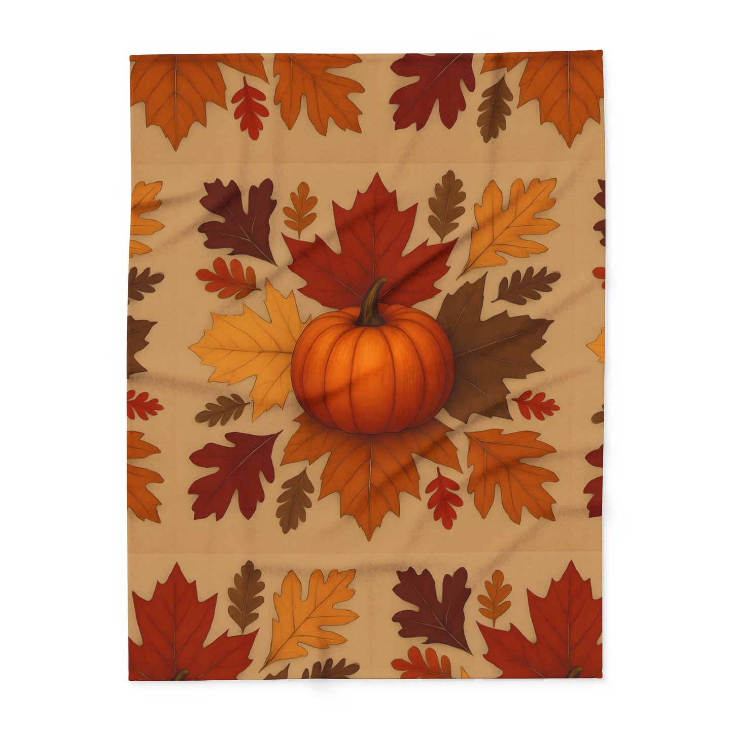 Autumn Leaves and Pumpkin Blanket, this comfy blanket is an autumn symphony for your senses. Perfect as a snuggle blanket for chilly nights or an elegant addition to your autumn decorations.