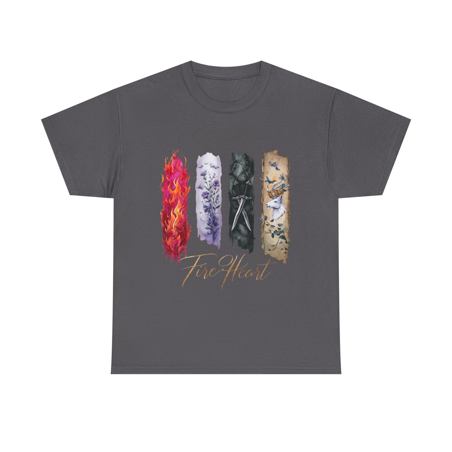 Fire Heart T-Shirt, Heir of Fire Tee, Ignite your wardrobe with the Fire Heart T-Shirt, a must-have for any fan of Sarah J. Maas's enchanting universe.