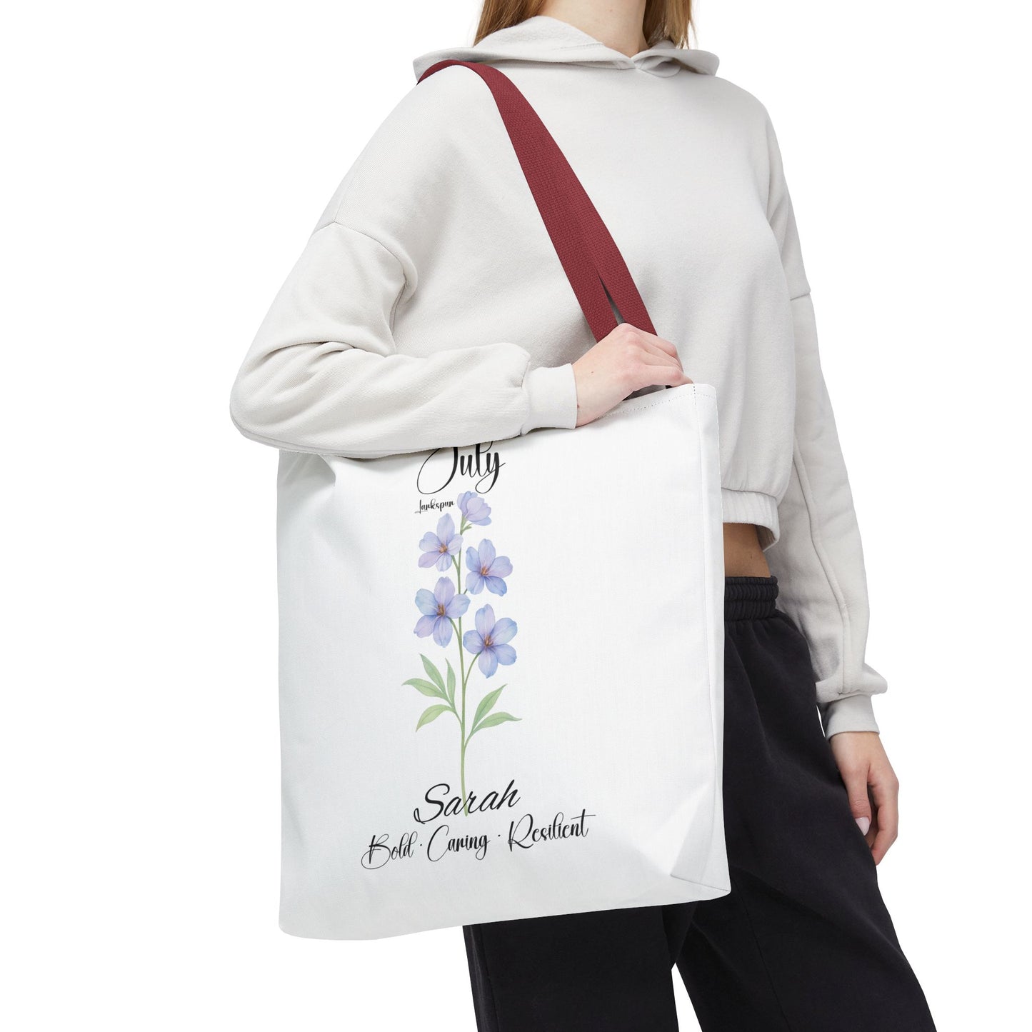 Personalized birth month flower tote bag for her, milestone birthdays, bestfriend gift.