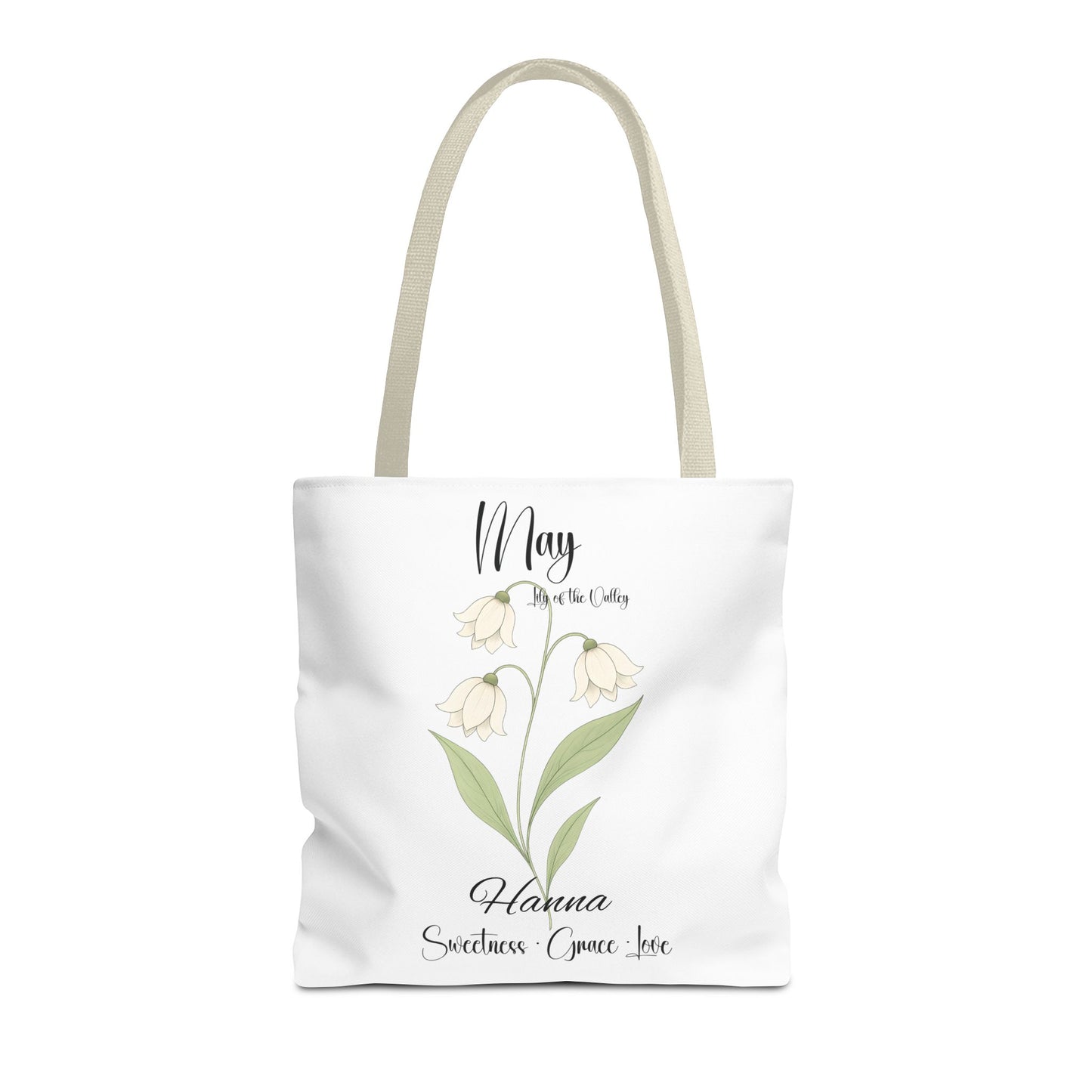 Personlised birth month flower bag for her, milestone birthdays, bestfriend gift.