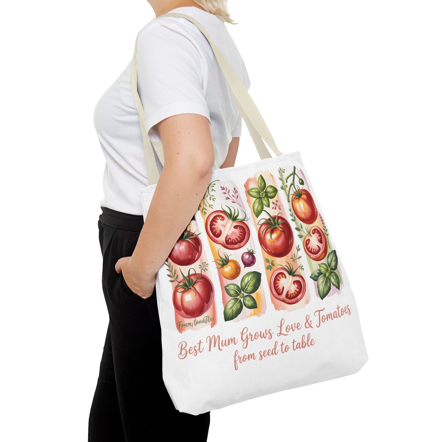 Best Mom Tote Bag, Tomato Garden Lover Design, Perfect Mothers Day Gift for Moms Who Love Gardening and Nature