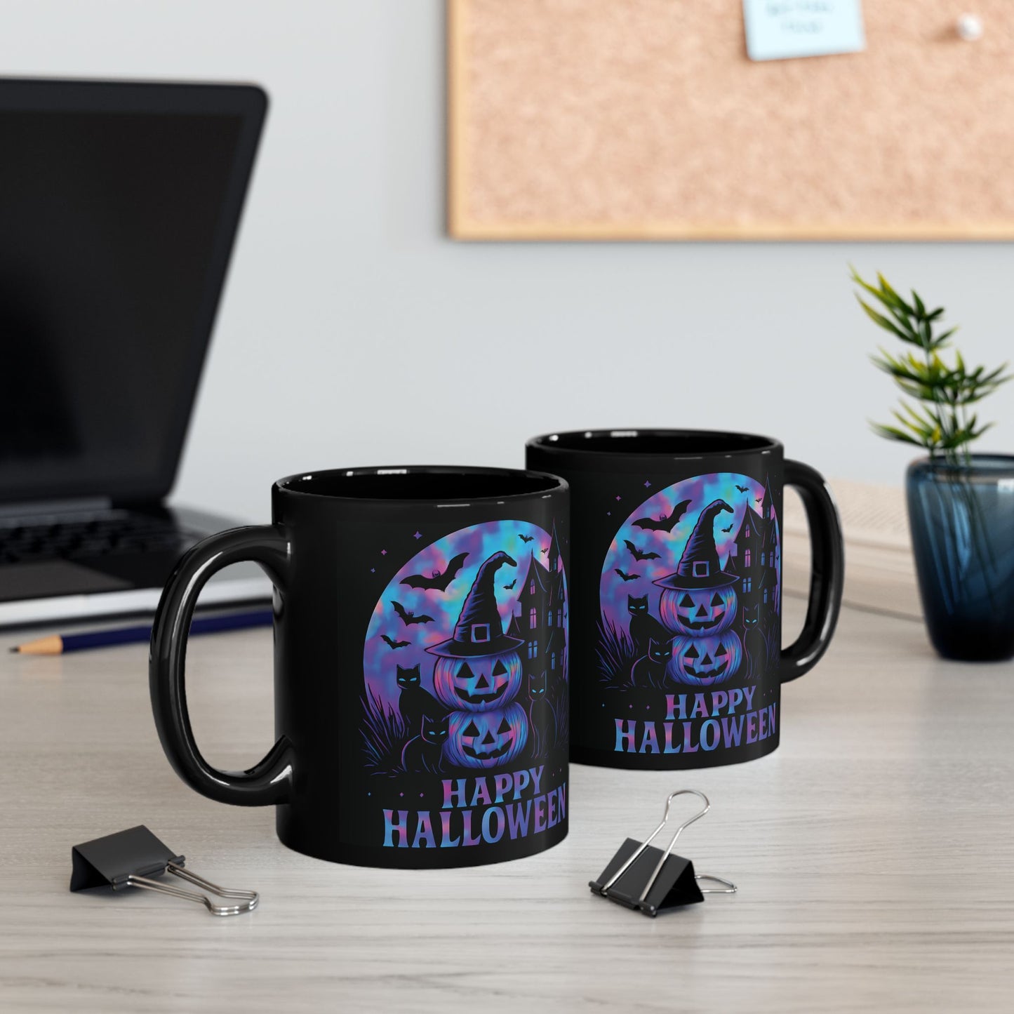Spooky Holographic Mug, let its spooky cups' design bring a jackolantern glow to your morning brew.