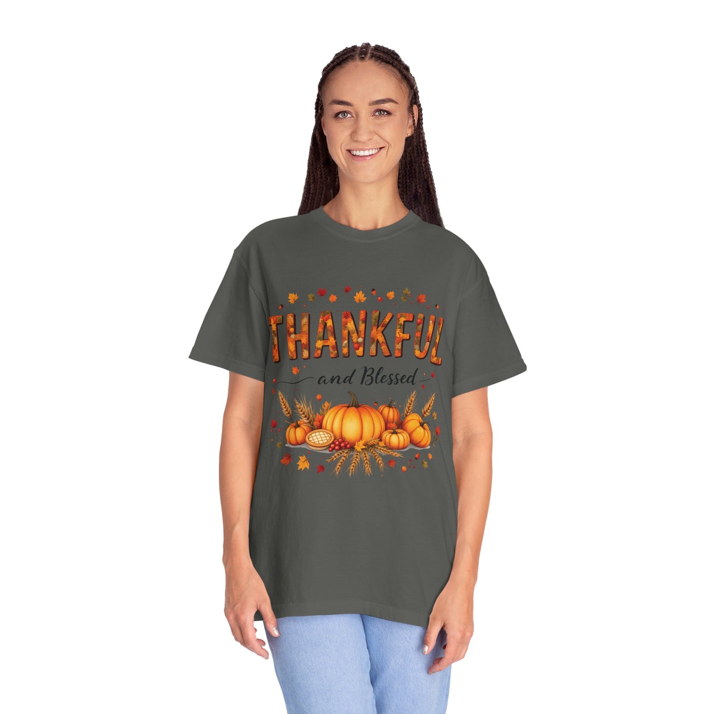 Thankful and Blessed T-Shirt, Fall Tee, Autumn Shirt, Thanksgiving Outfit, Gift for Friends and Family, Cozy Casual Wear