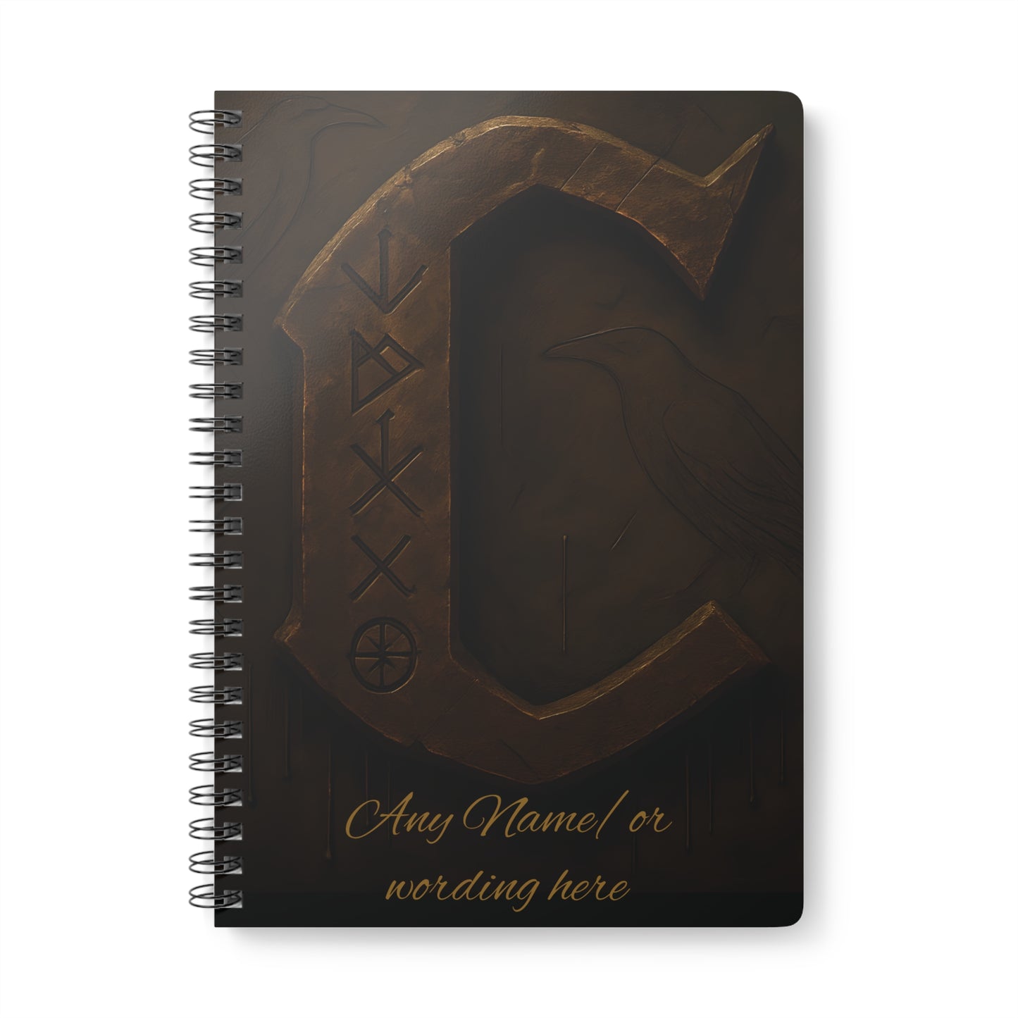 Personalized Norse Witchy Monogram A5 Notebook, Custom Journal,Monogram Notebook, Grimoire Journal, Book Of Shadows, Viking Grimoire Journal