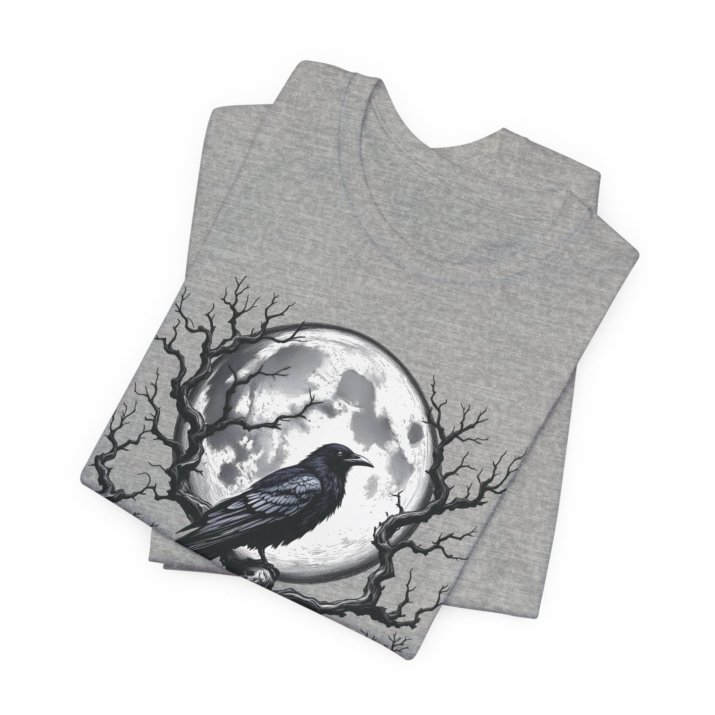 Moonlit Raven Shirt, Raven T Shirt, Black Crow Tee, Crows T Shirt, Pagan Shirt.