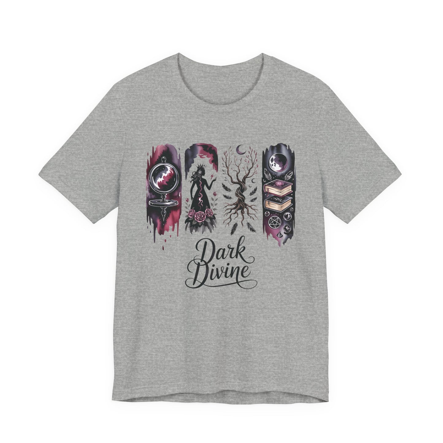 Dark Divine Witchy Glam T-Shirt | Dark Feminine Energy Shirt | Gothic Witchcore Aesthetic Tee |