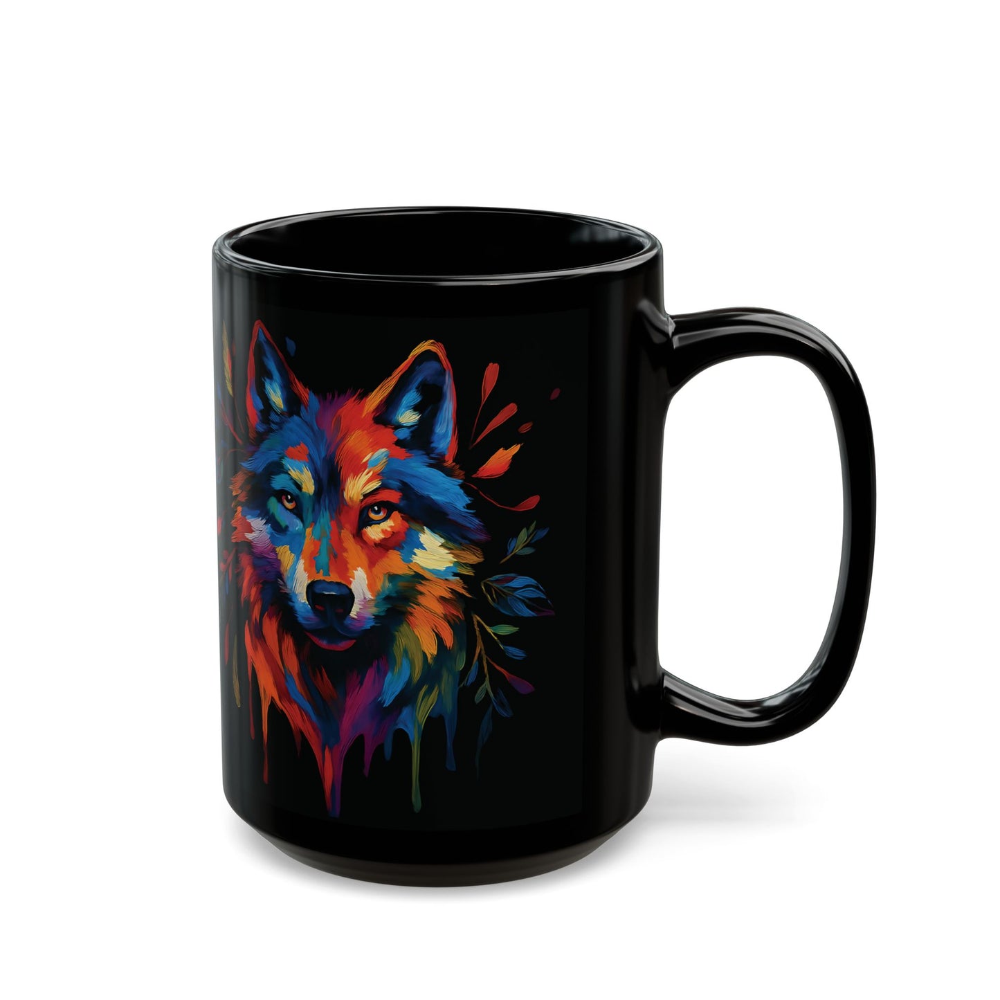 Wolf Coffee Mug | Colorful Watercolor Wolf Art Mug | Wolves Mug Gift |