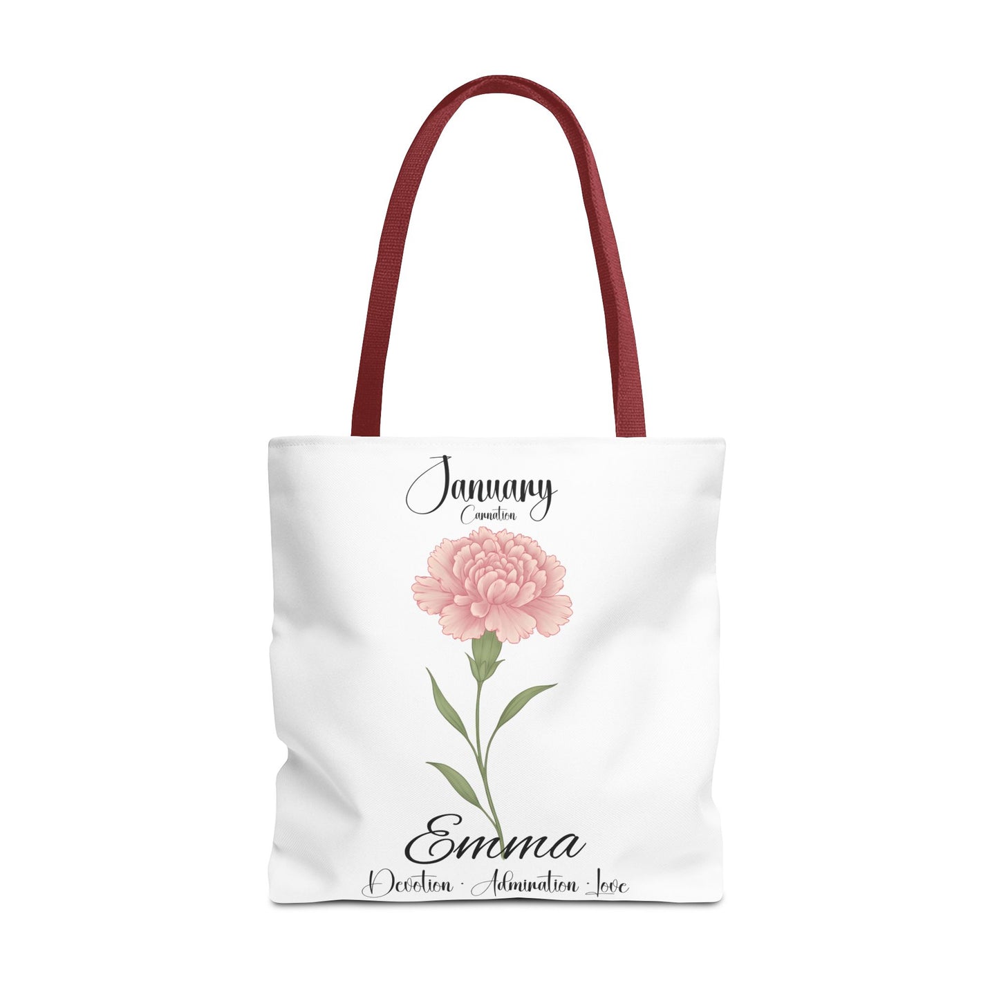 Personlized Birth Month Flower Tote Bag, Botanical Aesthetic Canvas Tote Bag, Bestfriend Gift
