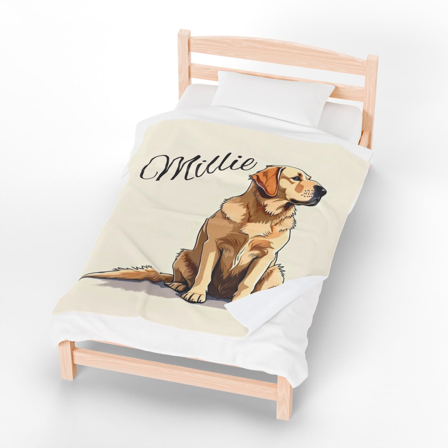 Personalized Dog Blanket | Pet Name Fleece Blanket | Golden Retriever Gift