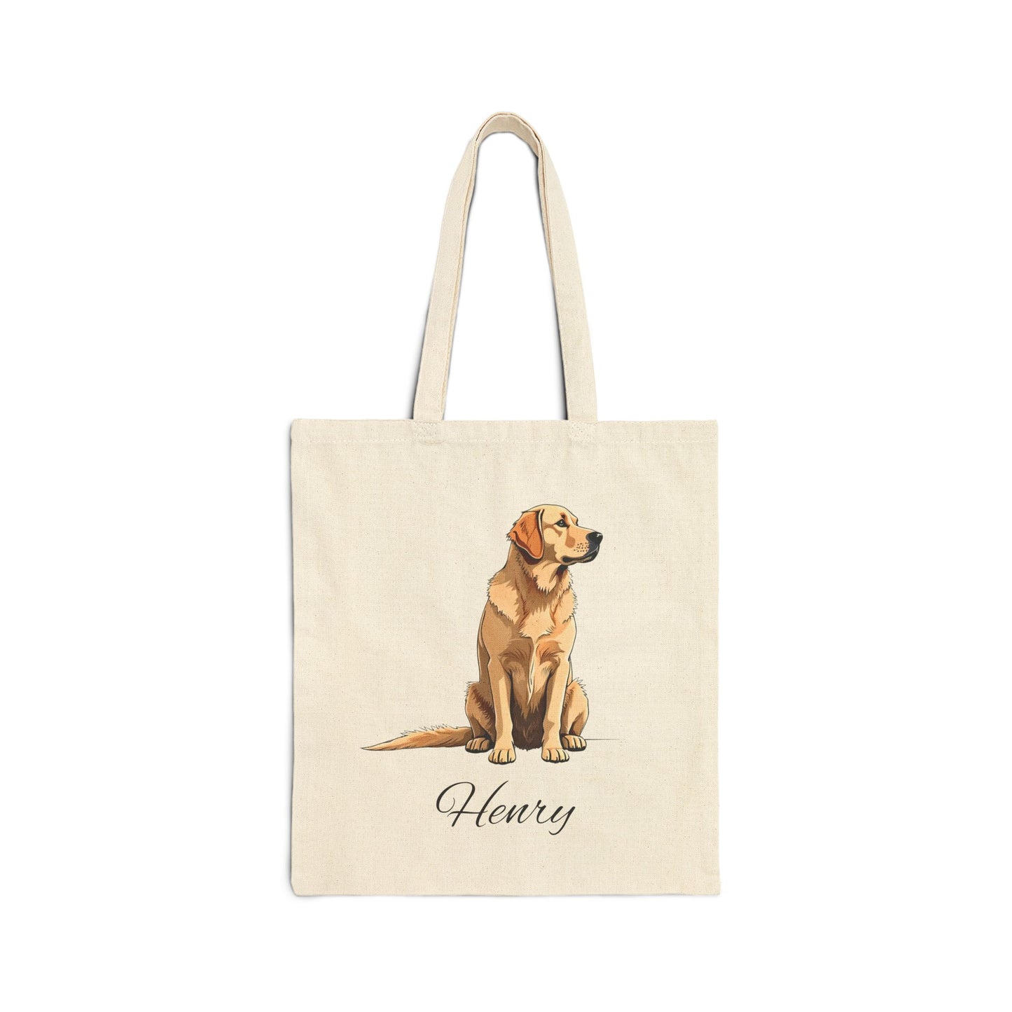 Personalized Dog Tote Bag |  Pet Name Canvas Tote | Golden Retriever Gift