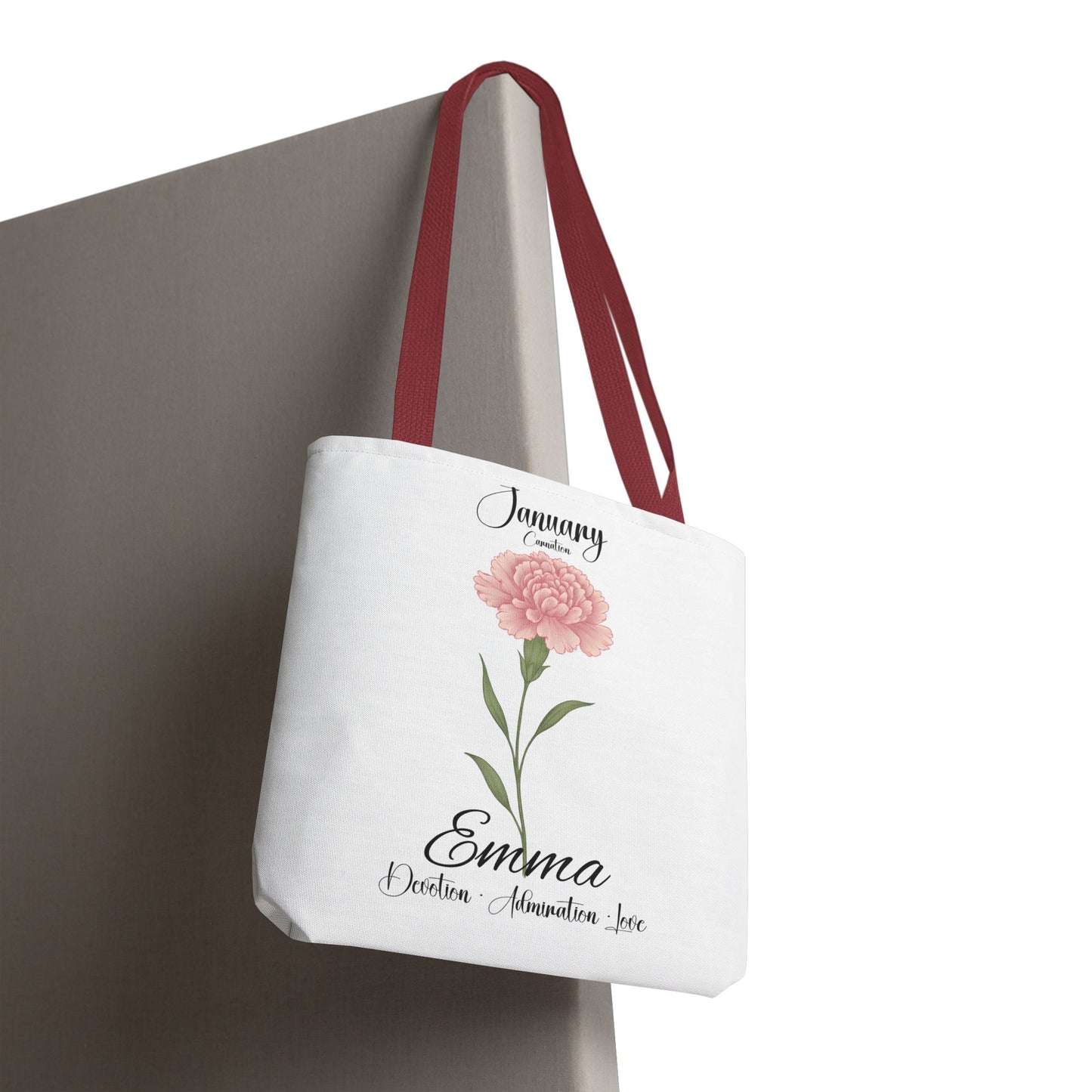 Personlized Birth Month Flower Tote Bag, Botanical Aesthetic Canvas Tote Bag, Bestfriend Gift