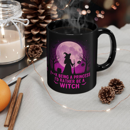 F**k Being A Princess I'd Rather Be A Witch Mug,casting a spell of inspiration over your day. Whether you're a fan of spooky mugs or simply adore cute Halloween mugs, this witch mug is a bewitching piece of witchy stuff.