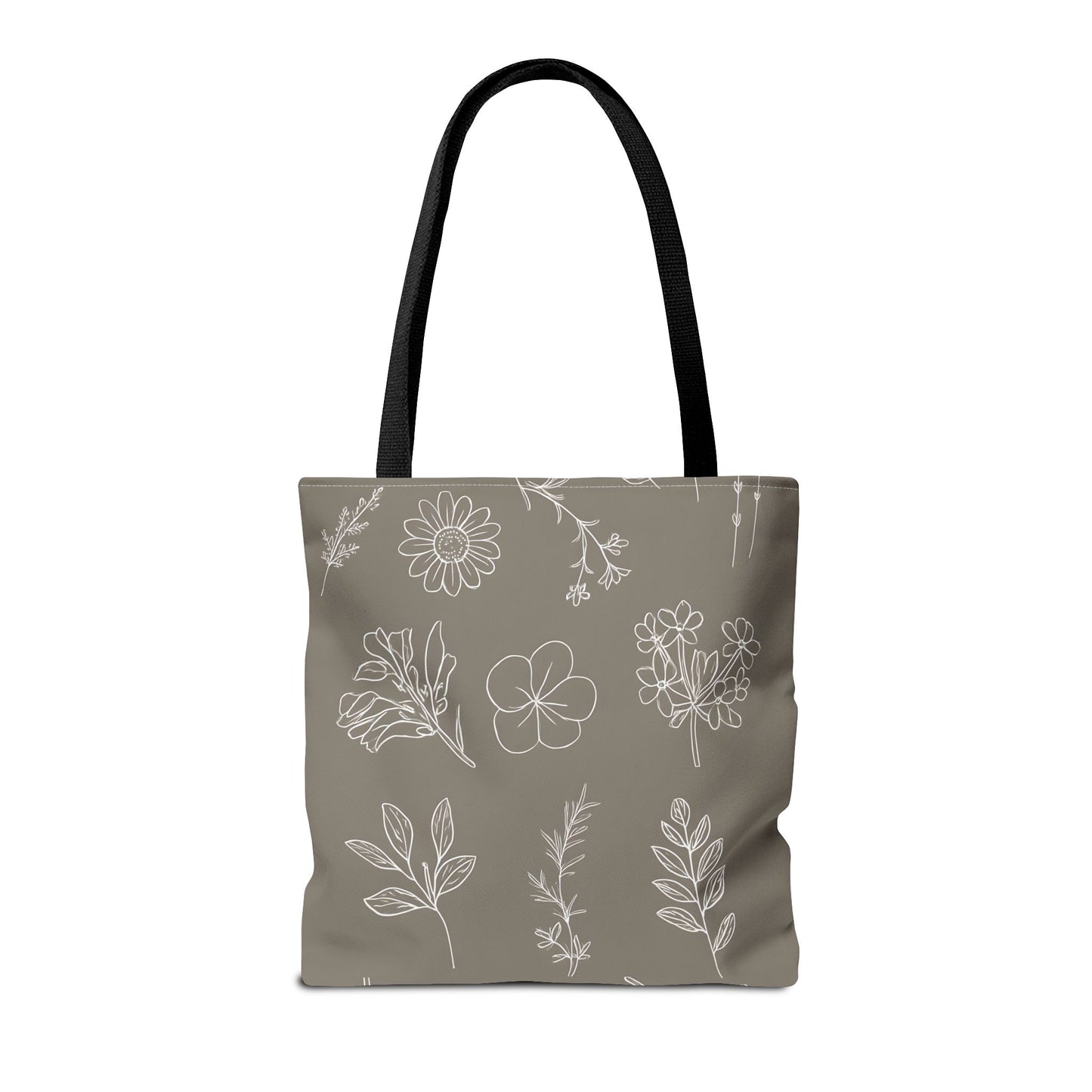 Floral Tote Bag, hand drawn vintage flowers