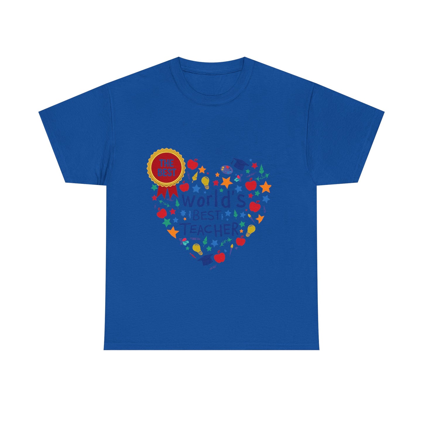 World's Best Teacher Cotton Tee - Designed to celebrate educators, this tee radiates warmth and positivity, making it a perfect gift for Teacher Appreciation Week.
