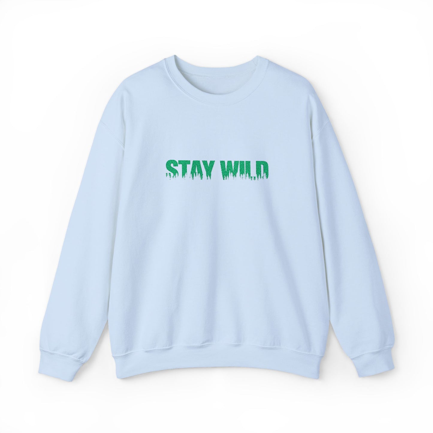Stay Wild Forest Graphic Embroidered Nature Crewneck, Outdoors Sweatshirt, Hiking & Camping Gift