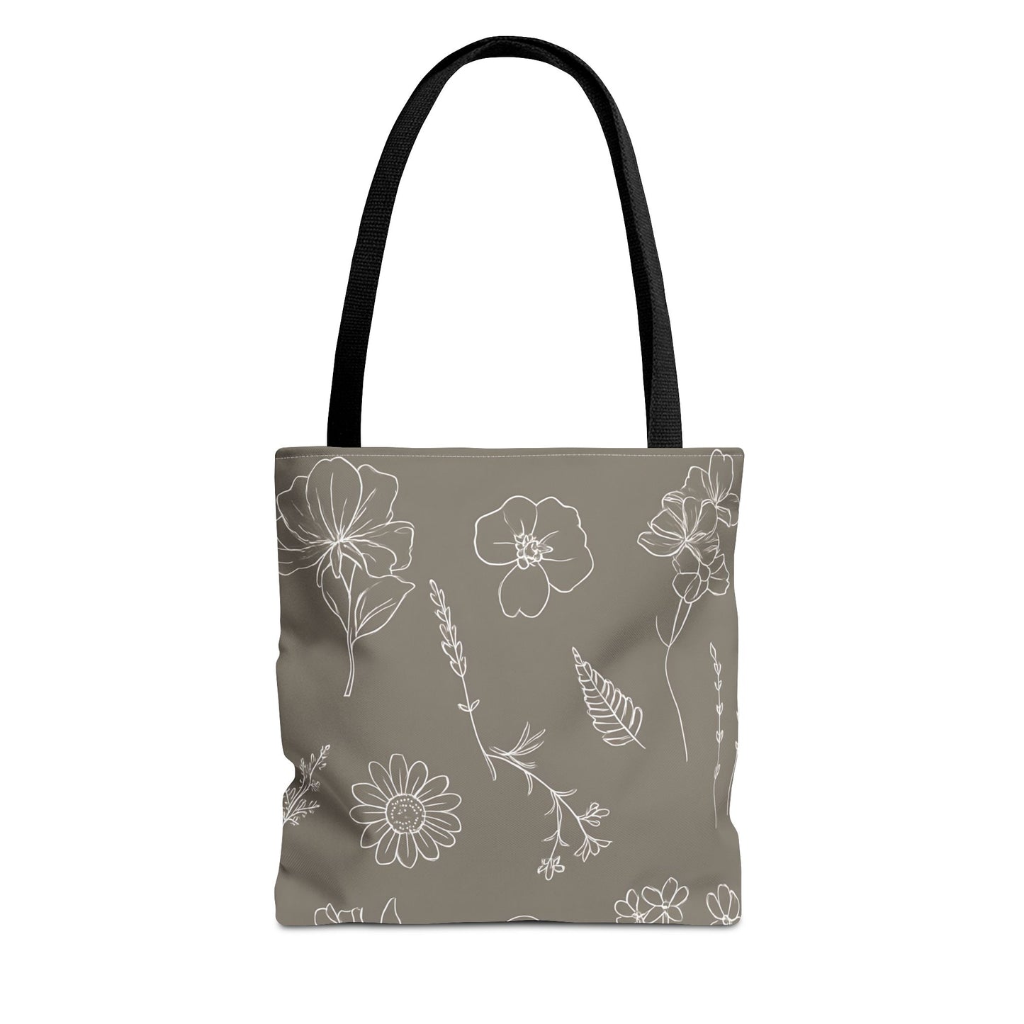 Floral Tote Bag, hand drawn vintage flowers