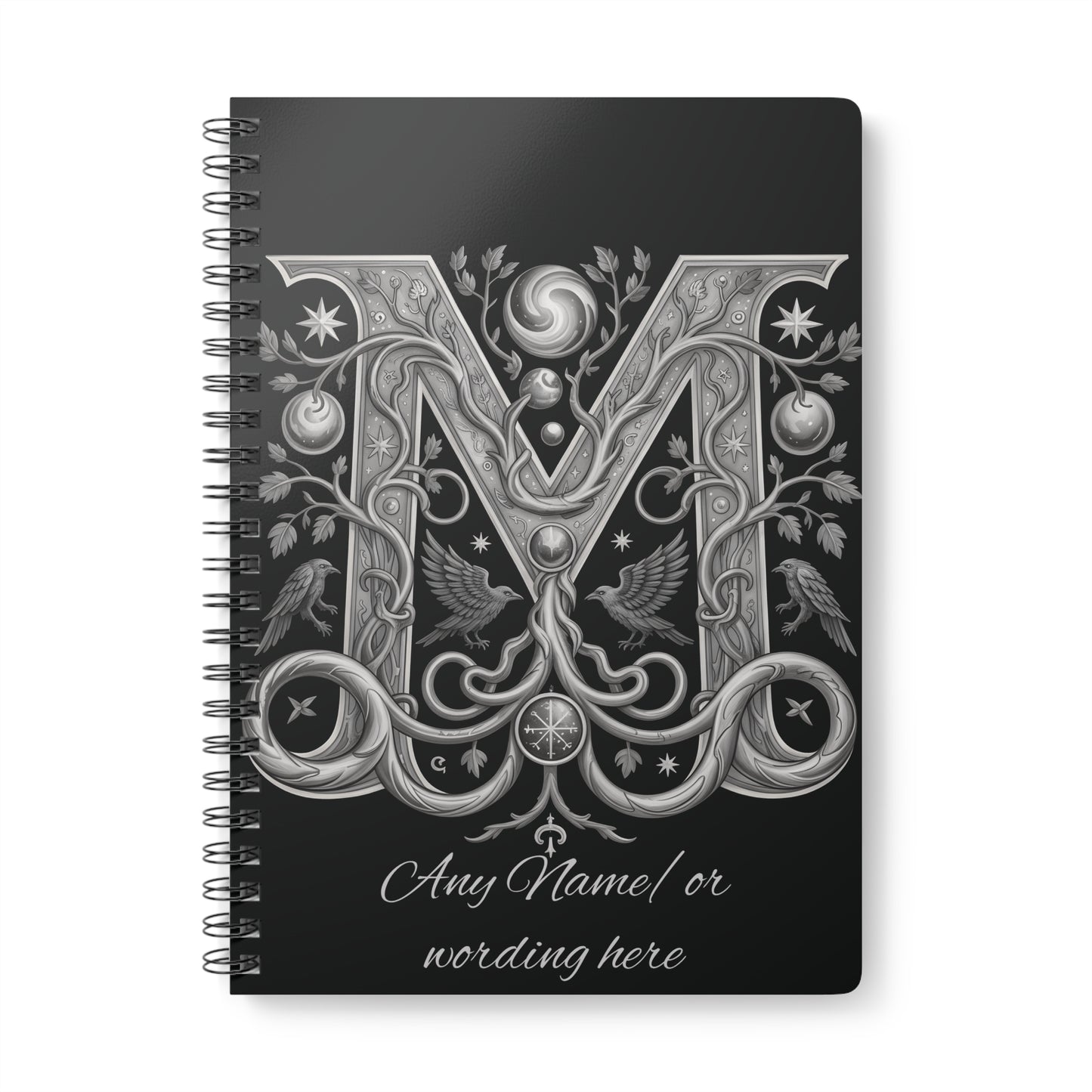 Personalized Norse Witchy Monogram A5 Notebook, Custom Journal.