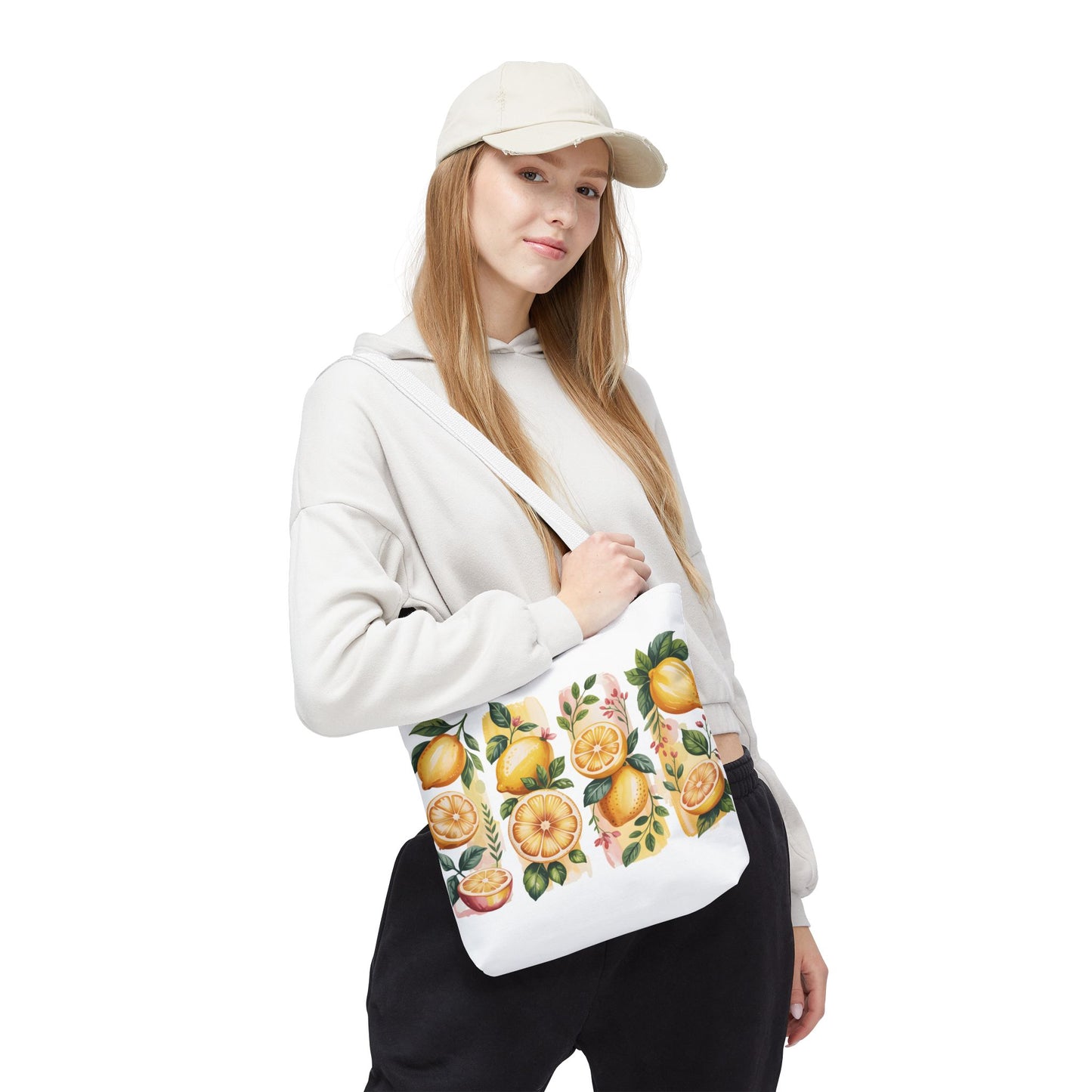 lemon tote bag, large grocery tote, alternative gifts