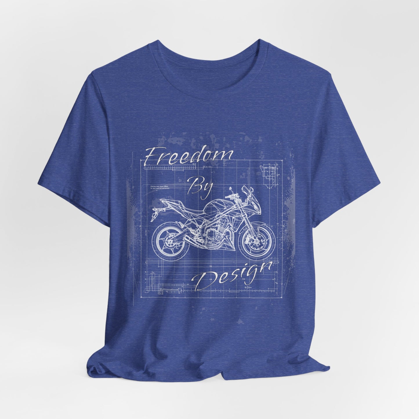Freedom By Design Motorcycle T-Shirt , Blueprint Motorbike Tee , Biker Dad Gift , Mechanic Shirt , Motorcycle Rider Gift for Him