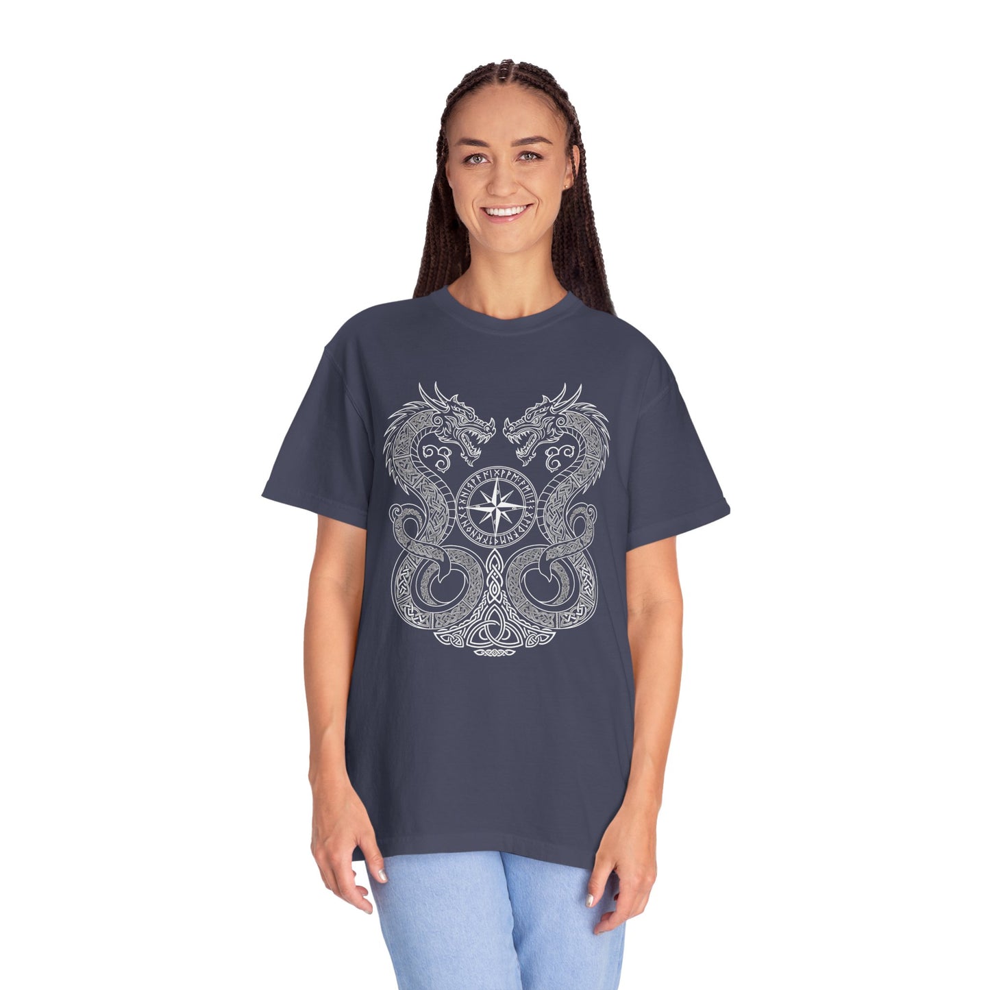 Nordic dragon compass shirt, pagan clothing, comfort colors