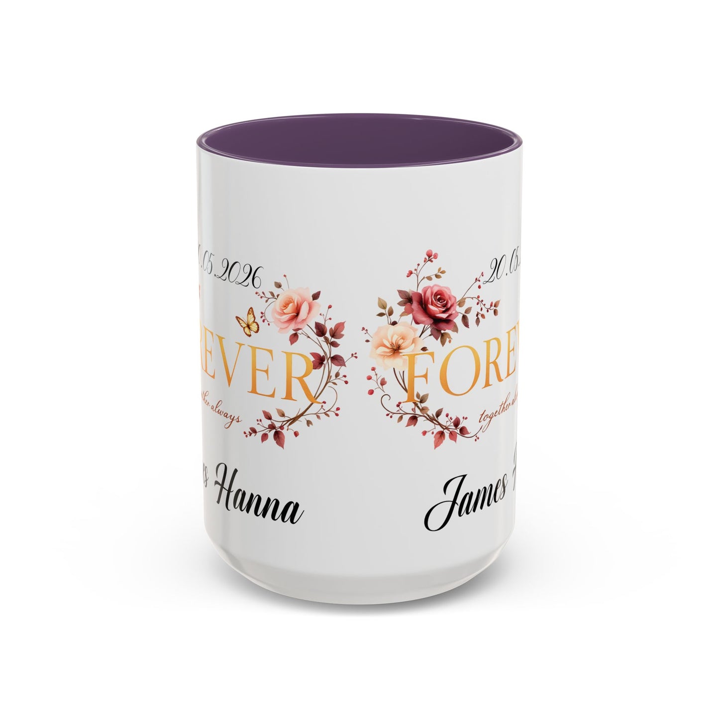 Custom wedding mug, valentines day gift, anniversary mug, bridal shower mug.