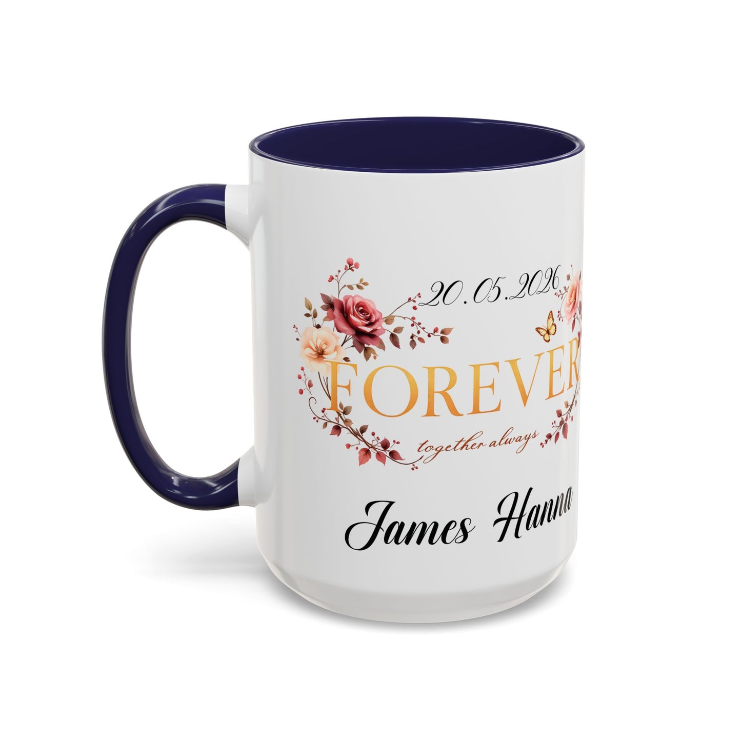Custom wedding mug, valentines day gift, anniversary mug, bridal shower mug.