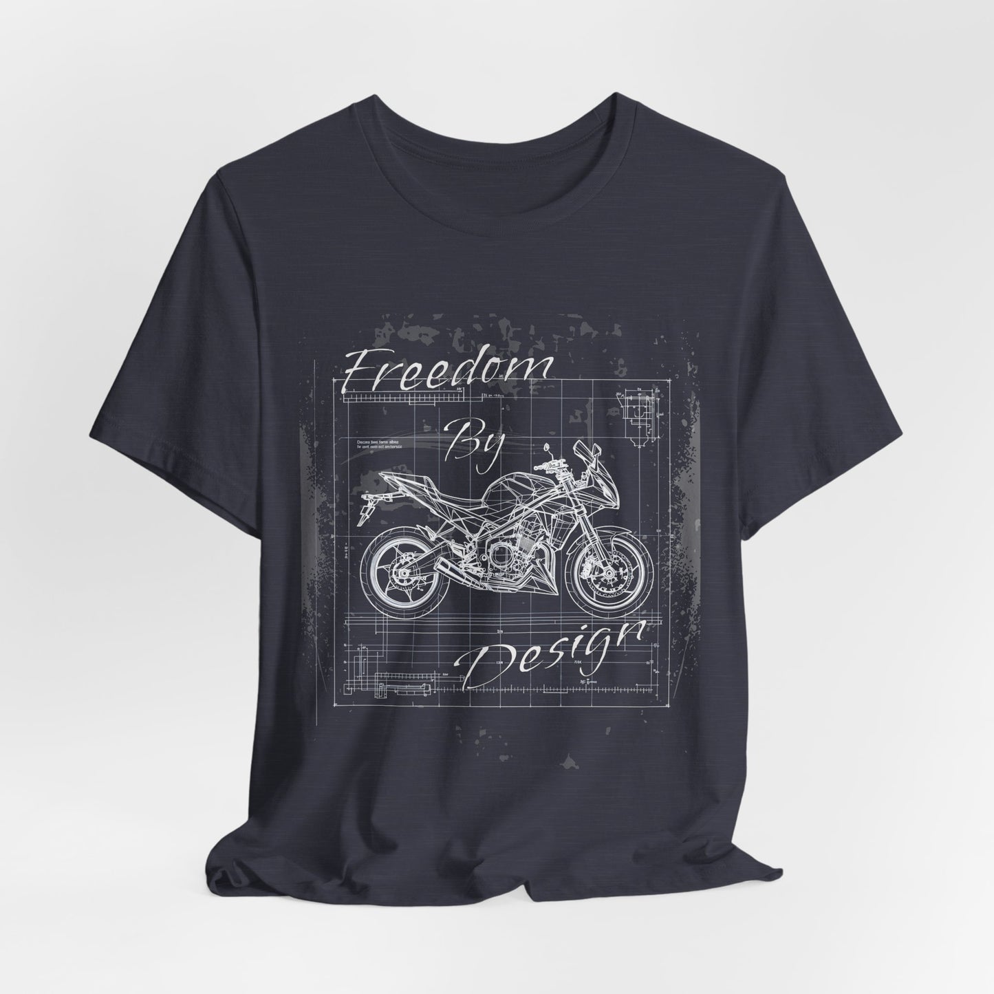 Freedom By Design Motorcycle T-Shirt , Blueprint Motorbike Tee , Biker Dad Gift , Mechanic Shirt , Motorcycle Rider Gift for Him