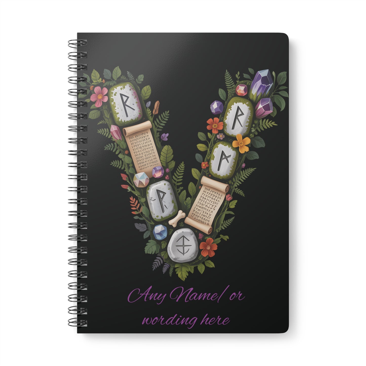 Personalized Norse Witchy Monogram A5 Notebook, Custom Journal, Monogram  Letter "V" Notebook, Grimoire Journal, Book Of Shadows.