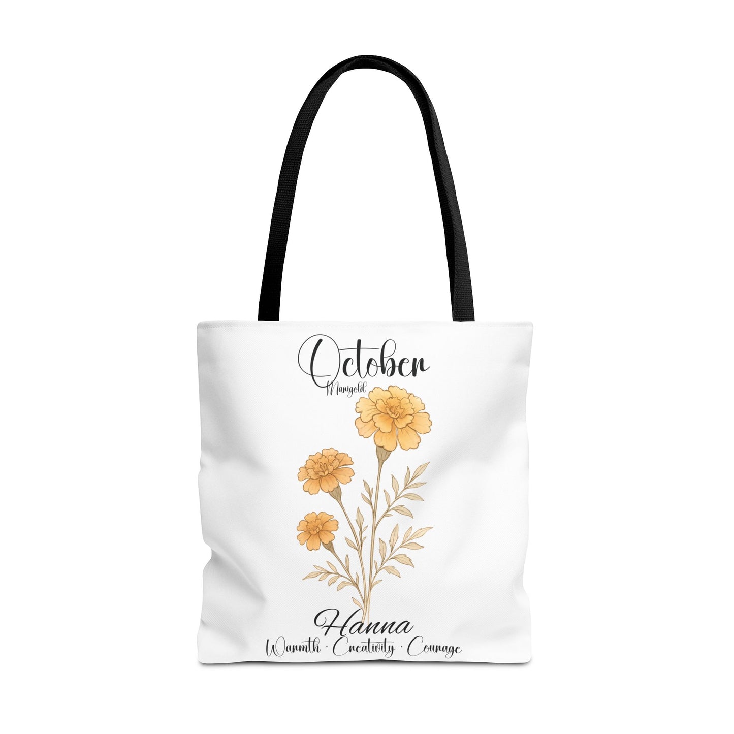 Personalized floral gift tote bag for her, birth month flower, milestone birthdays, bestfriend gift.