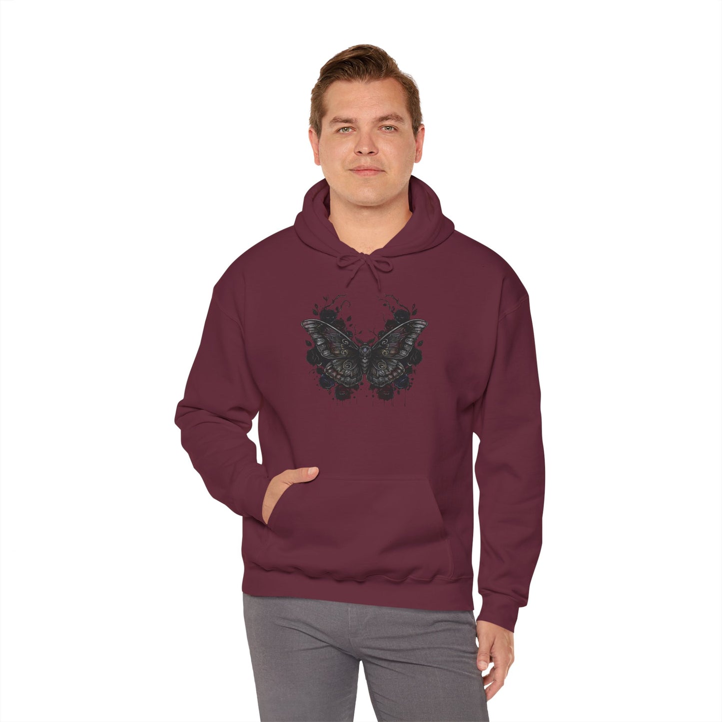 Death Moth Gothic Apparel  | Unisex Hoodie| Dark Aesthetic | Witchy Glam