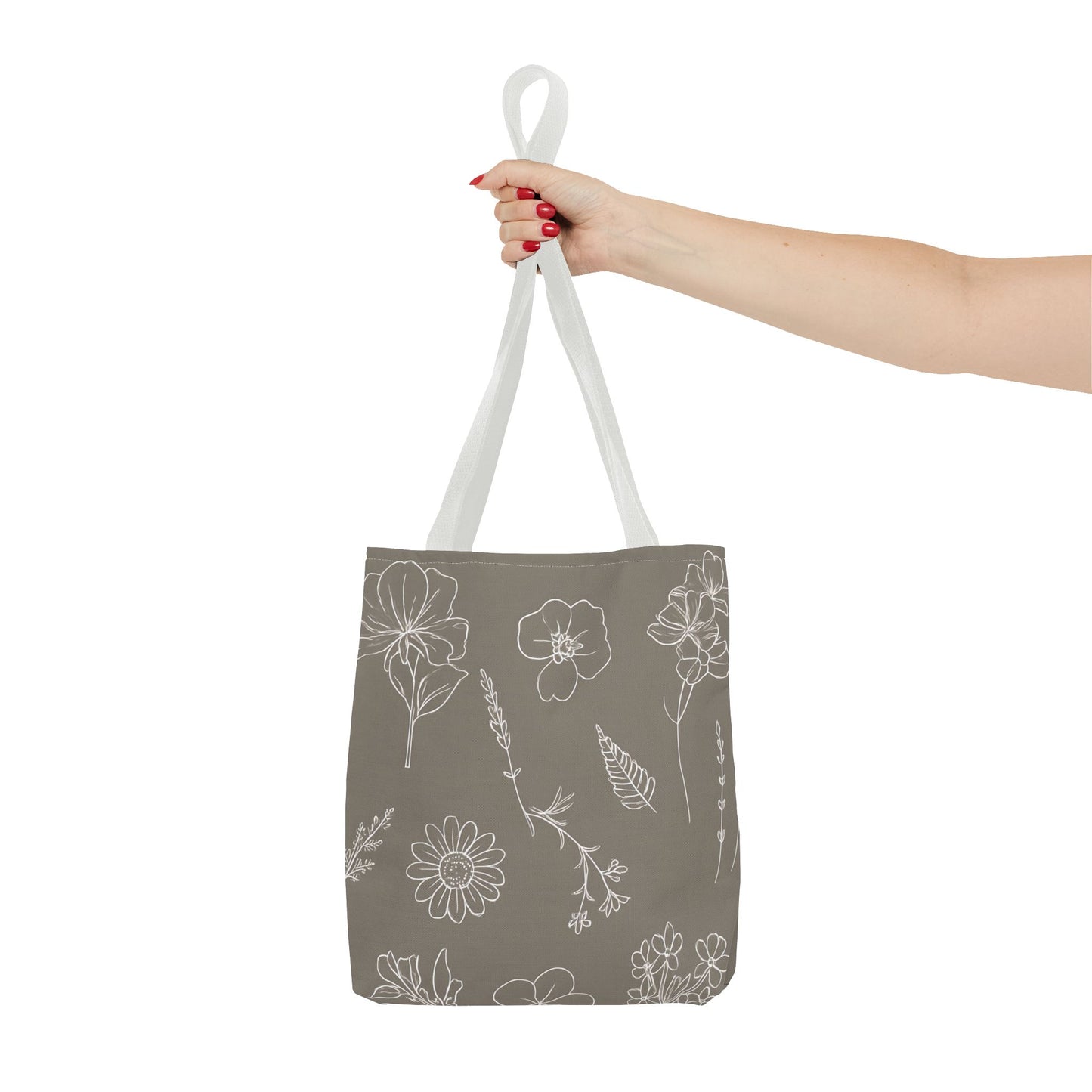 Floral Tote Bag, hand drawn vintage flowers