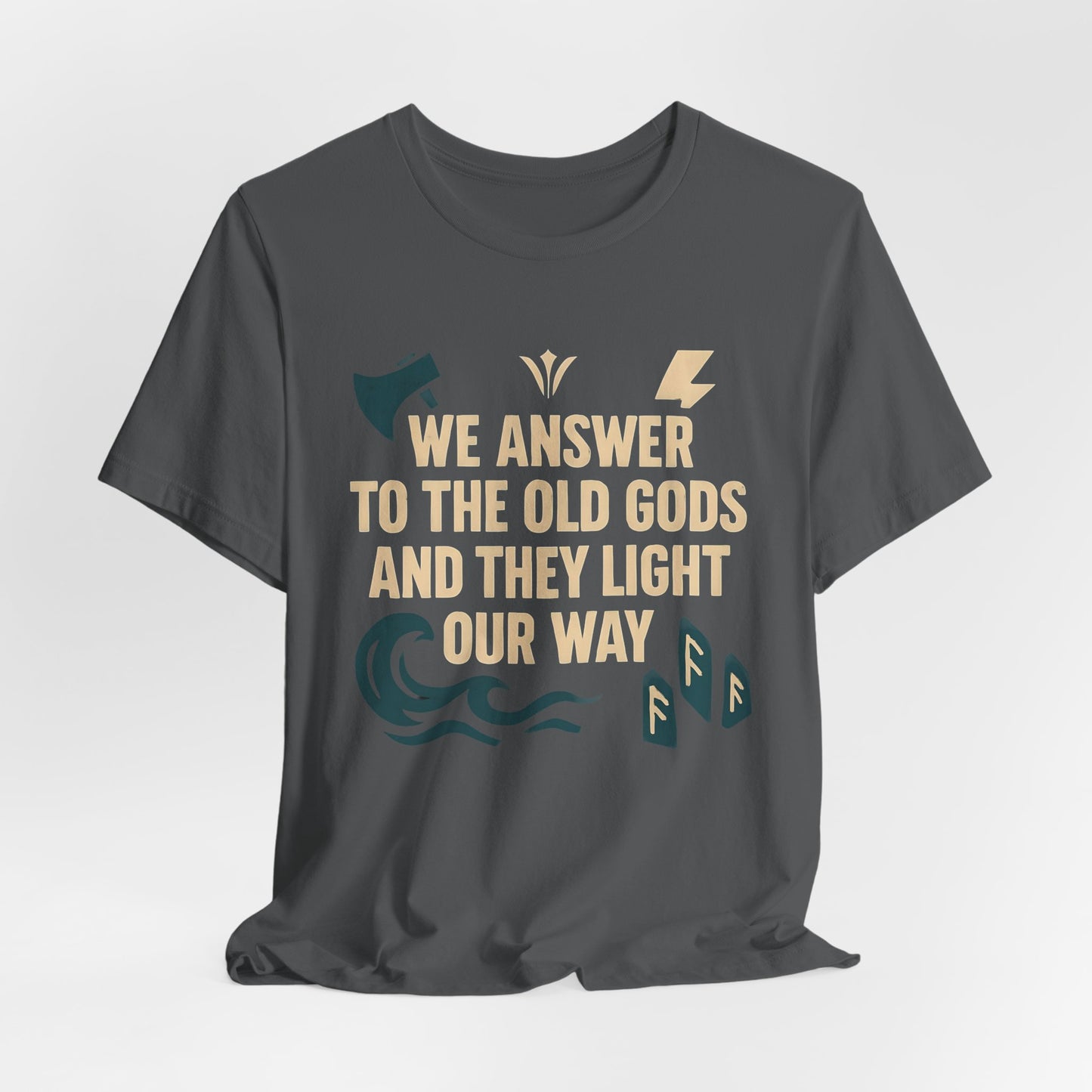 We Answer to the Old Gods Vikings TShirt, Embrace your ancestral roots with the "We Answer to the Old Gods".