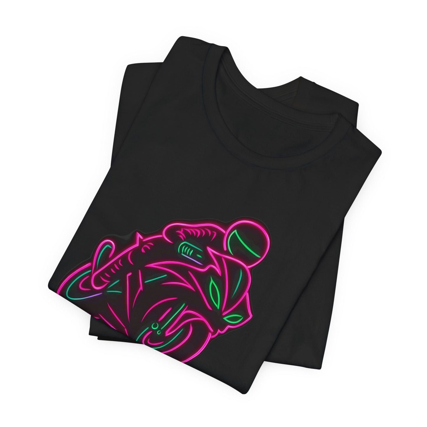 Neon Biker Tshirt, is a vibrant celebration of the biker lifestyle, designed for those who live life in the fast lane. This motorcycle tee is not just clothing—it's a statement