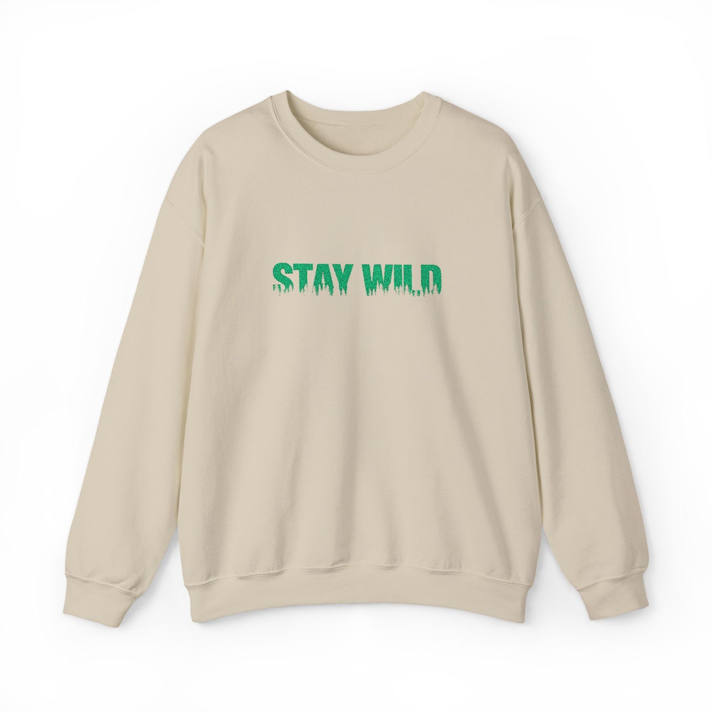 Stay Wild Forest Graphic Embroidered Nature Crewneck, Outdoors Sweatshirt, Hiking & Camping Gift