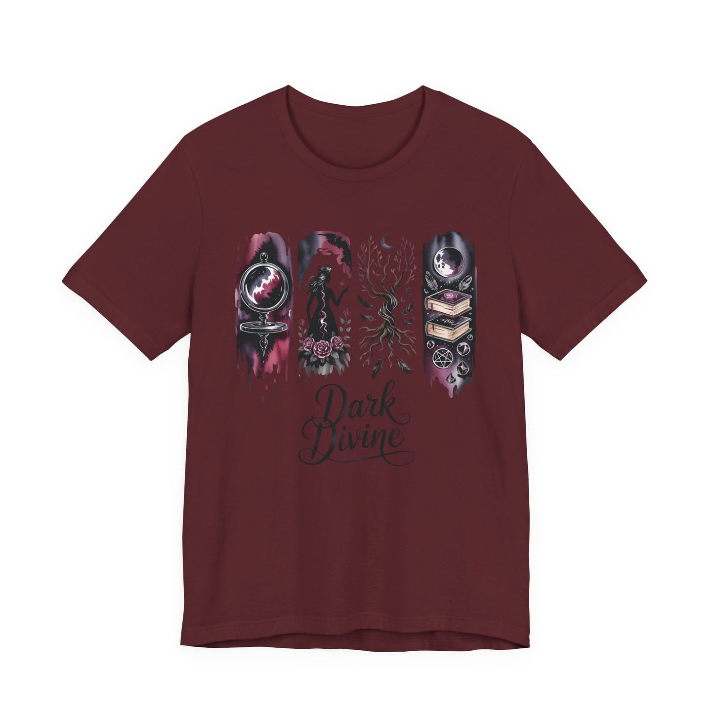 Dark Divine Witchy Glam T-Shirt | Dark Feminine Energy Shirt | Gothic Witchcore Aesthetic Tee |