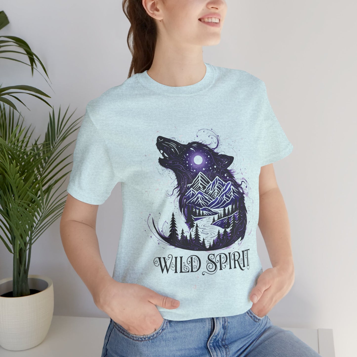 Wild Spirit Wolf Tee - Unisex, wildlife shirt, Gothic Streetwear, Alternative Clothing.