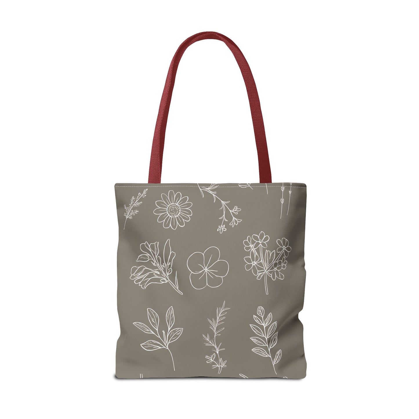 Floral Tote Bag, hand drawn vintage flowers