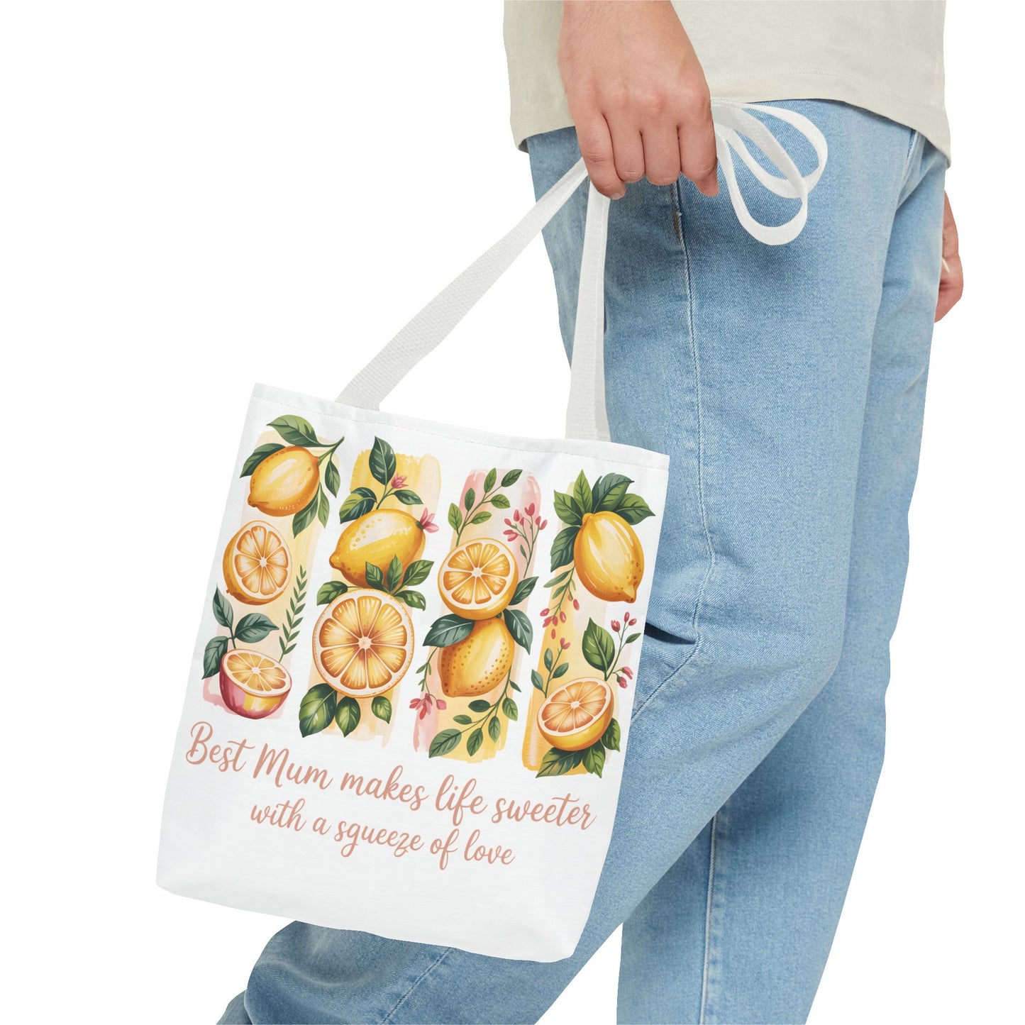 Best Mom Tote Bag, Lemon Print, lemon birthday gift