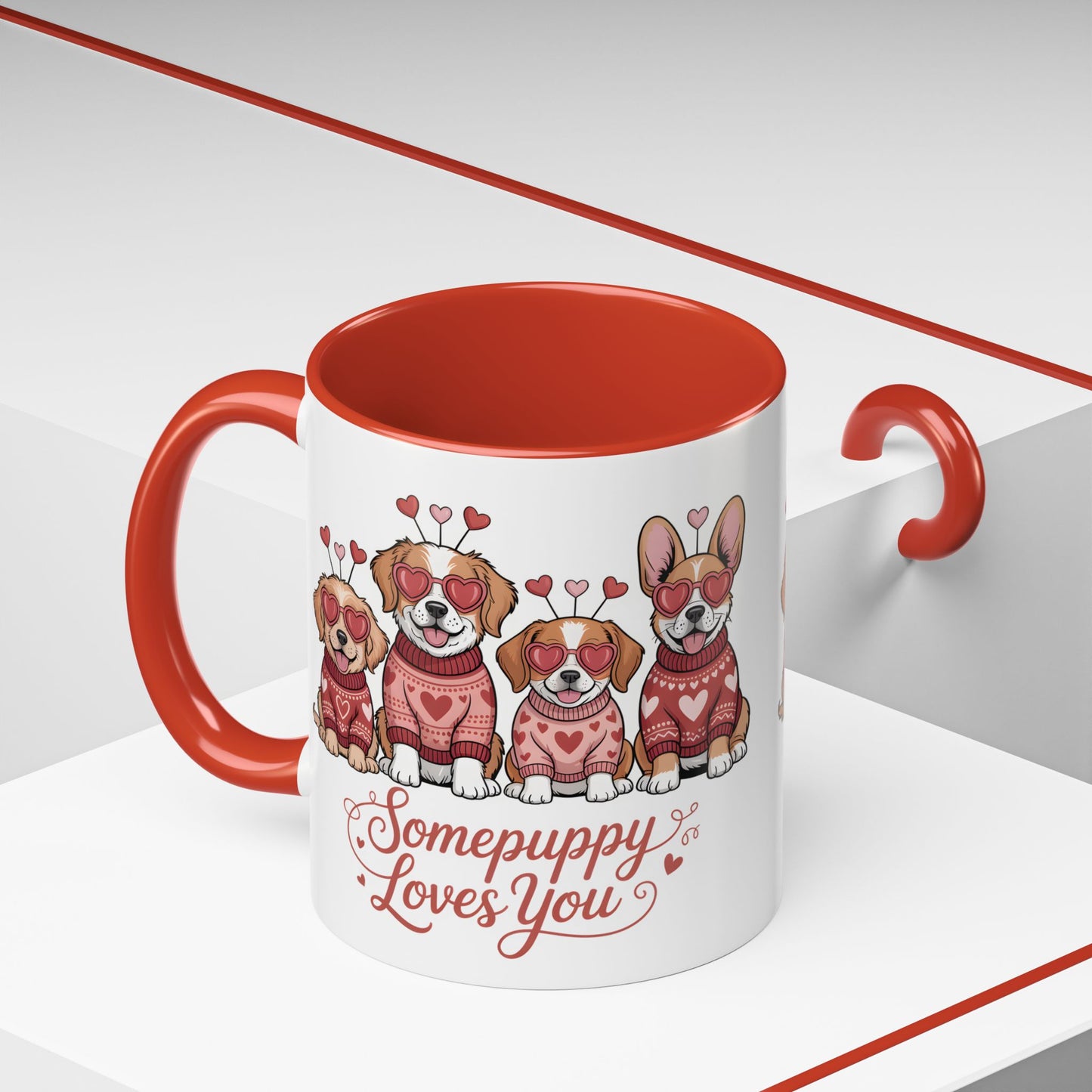 Valentine Dog Mug | Cute Puppy Coffee Cup | Dog Lover Gift | Valentines Day Mug |
