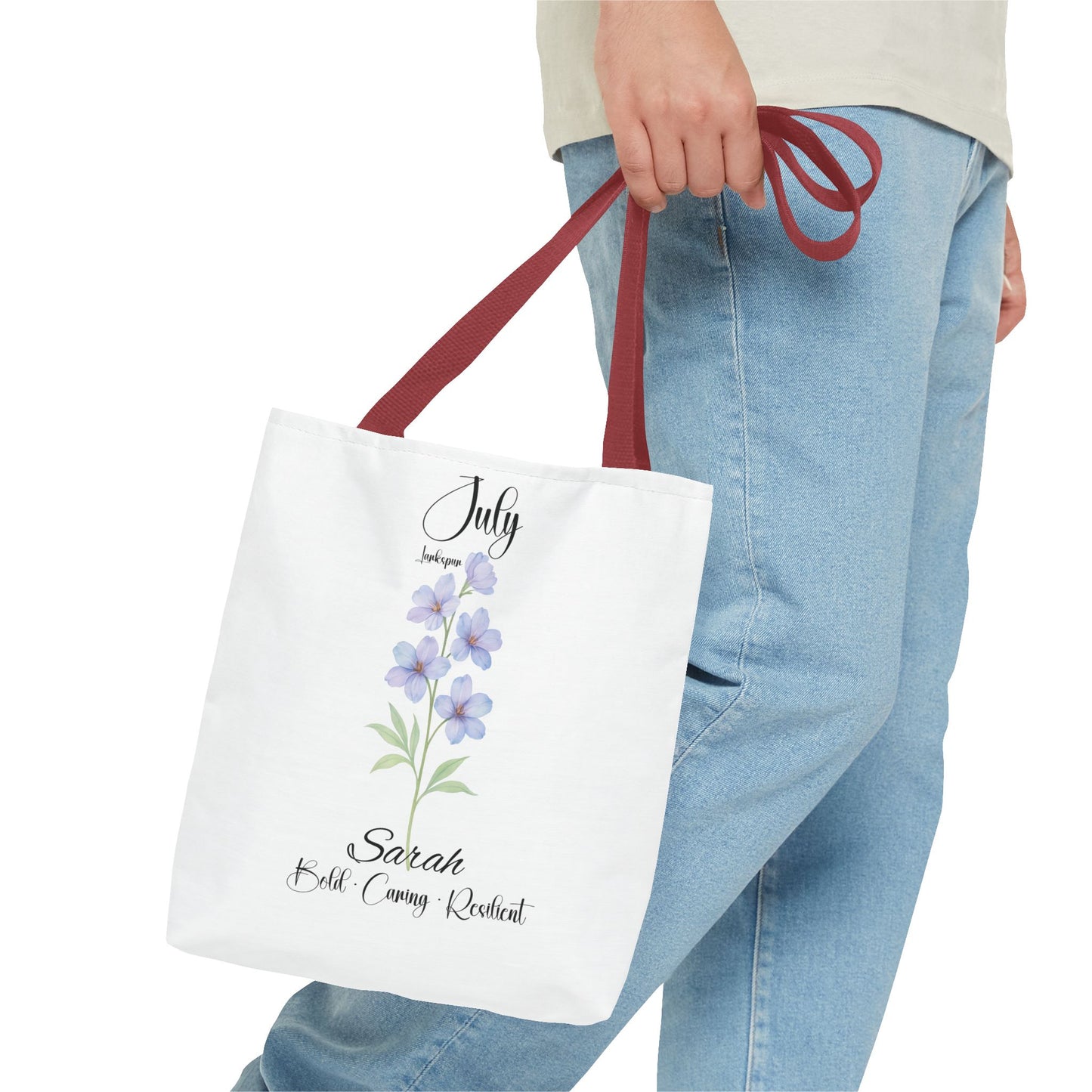 Personalized birth month flower tote bag for her, milestone birthdays, bestfriend gift.