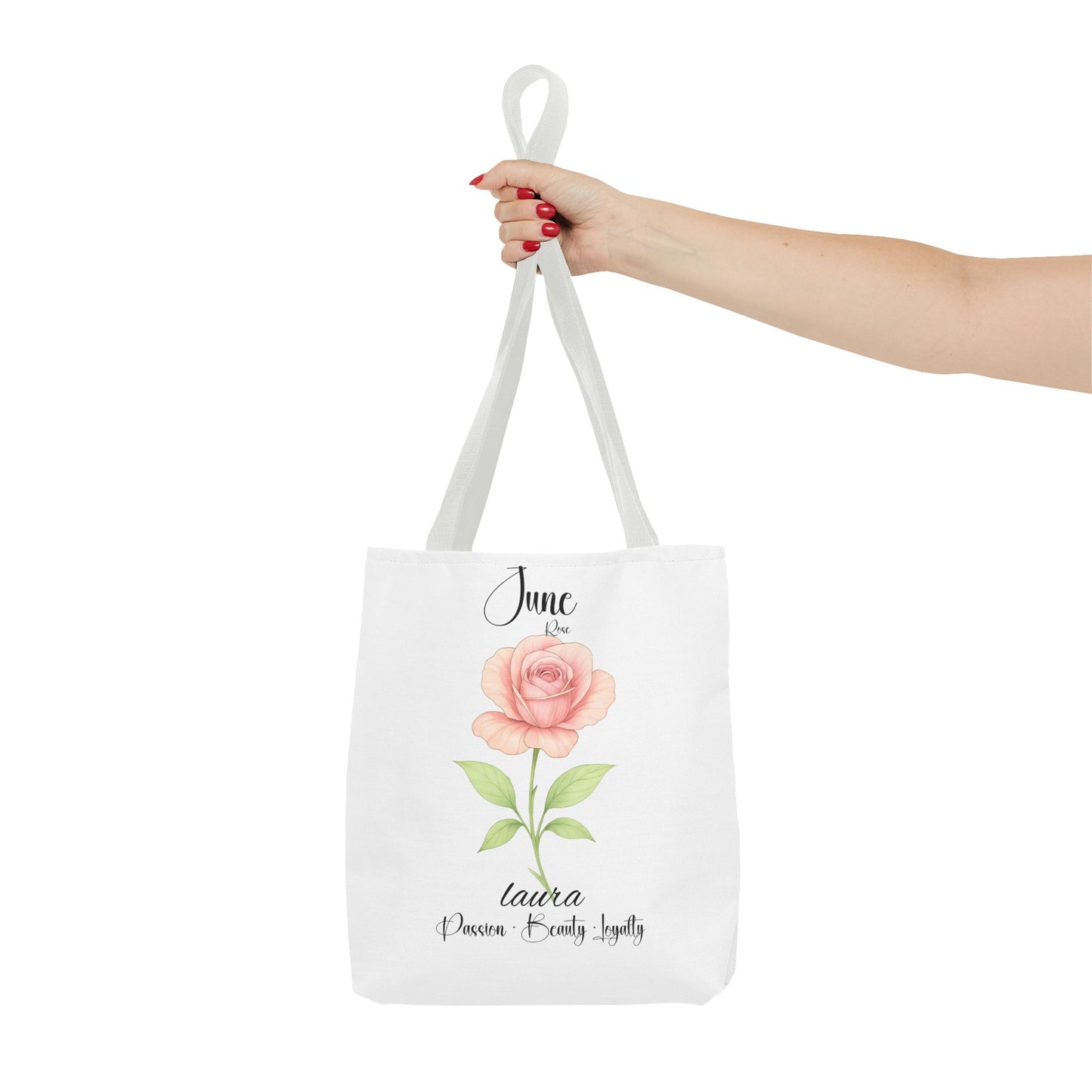 Personlised birth month flower bag for her, milestone birthdays, bestfriend gift.