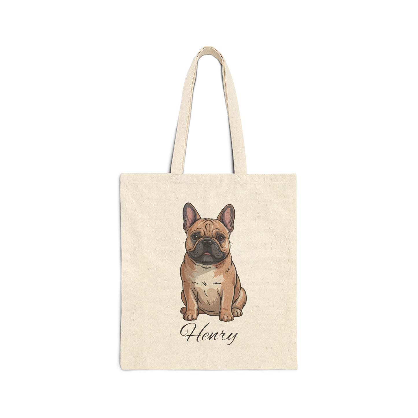 Personalized Dog Tote Bag | Custom Pet Name Canvas Tote | Frenchie Gift