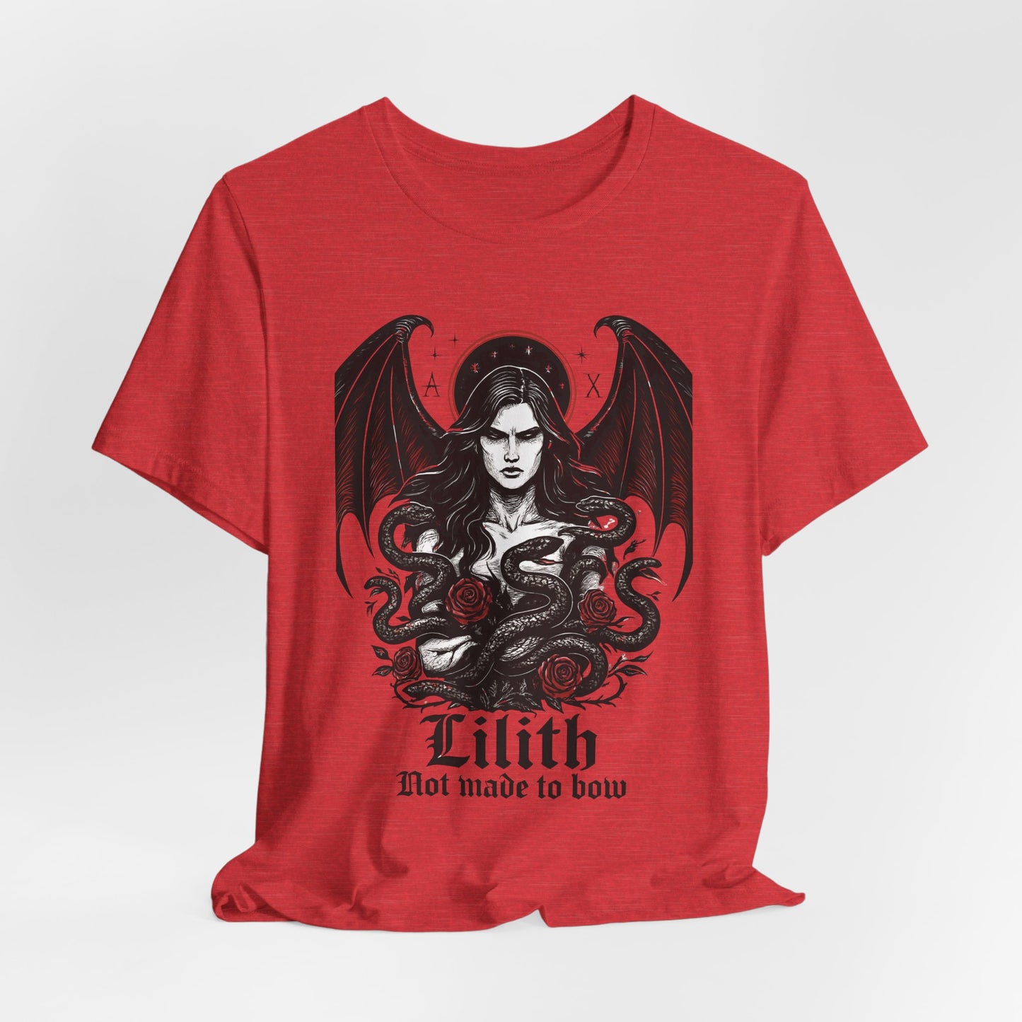 Goddess Lilith Graphic T-shirt, Whether you're drawn to witchy things or simply love the Lilith goddess, this piece adds a touch of mystery and power to your wardrobe.