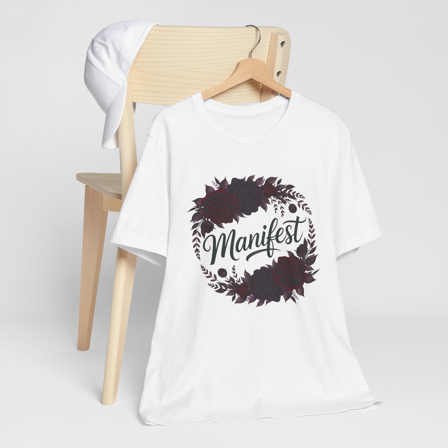 Manifest Witchy T-Shirt | Dark Feminine Floral Shirt | Witchy Glam Manifestation Tee | Spiritual Goddess Moon Graphic Top