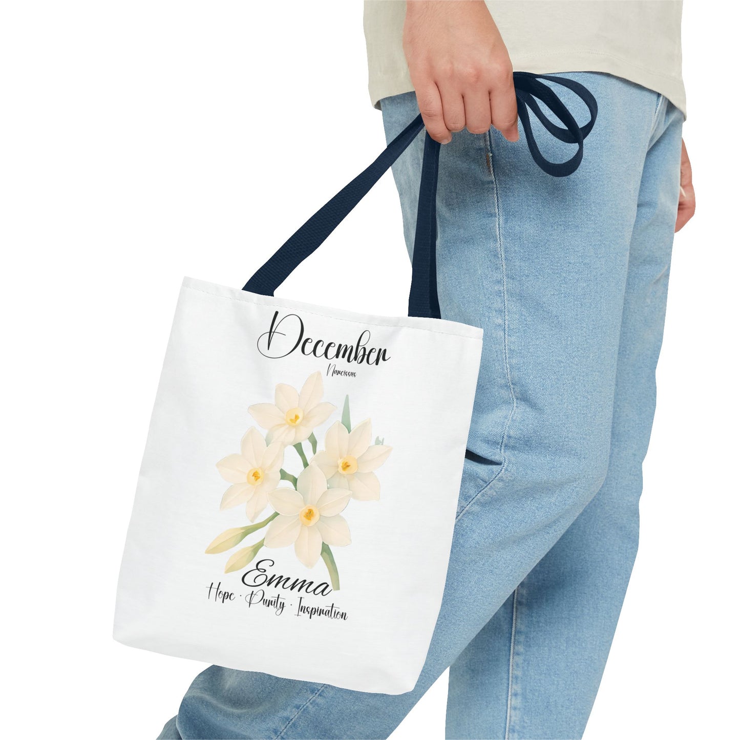 Personlized Birth Month Flower Tote Bag, Botanical Aesthetic Canvas Tote Bag, Bestfriend Gift