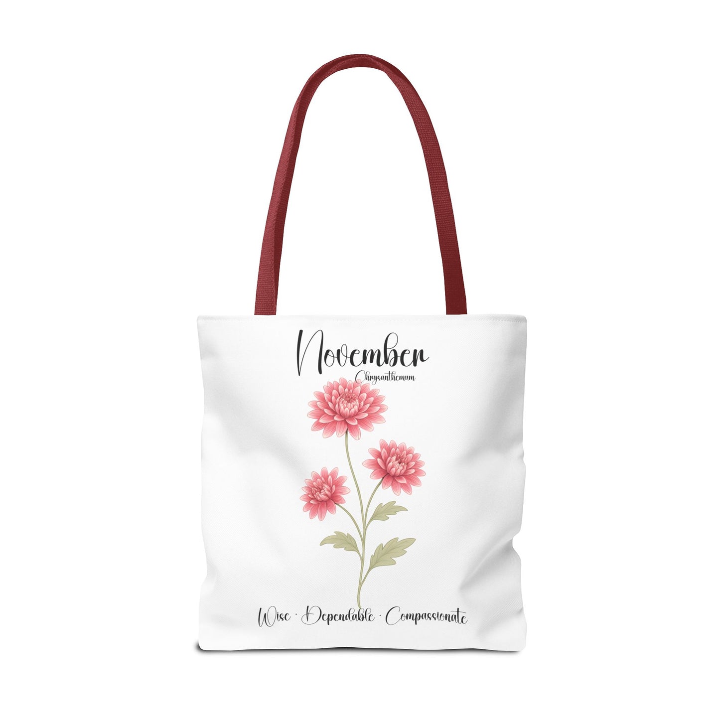 Personlized Birth Month Flower Tote Bag, Botanical Aesthetic Canvas Tote Bag, Bestfriend Gift
