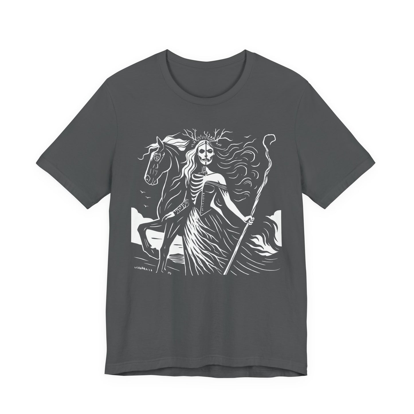 Pagan Goddess Hel Viking T-shirt, This piece of Viking apparel is more than just a shirt; it's a tribute to the enigmatic goddess of death.