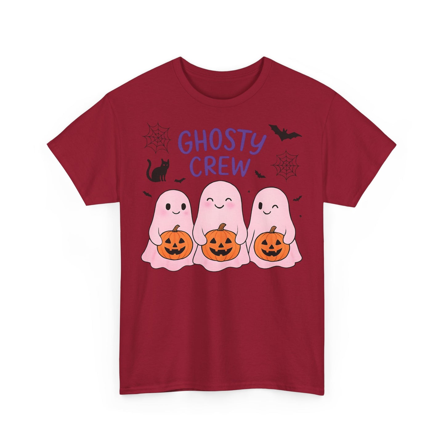 Ghosty Crew Halloween Tee, It’s great for spooky season gatherings, casual outings, or simply lounging at home with friends